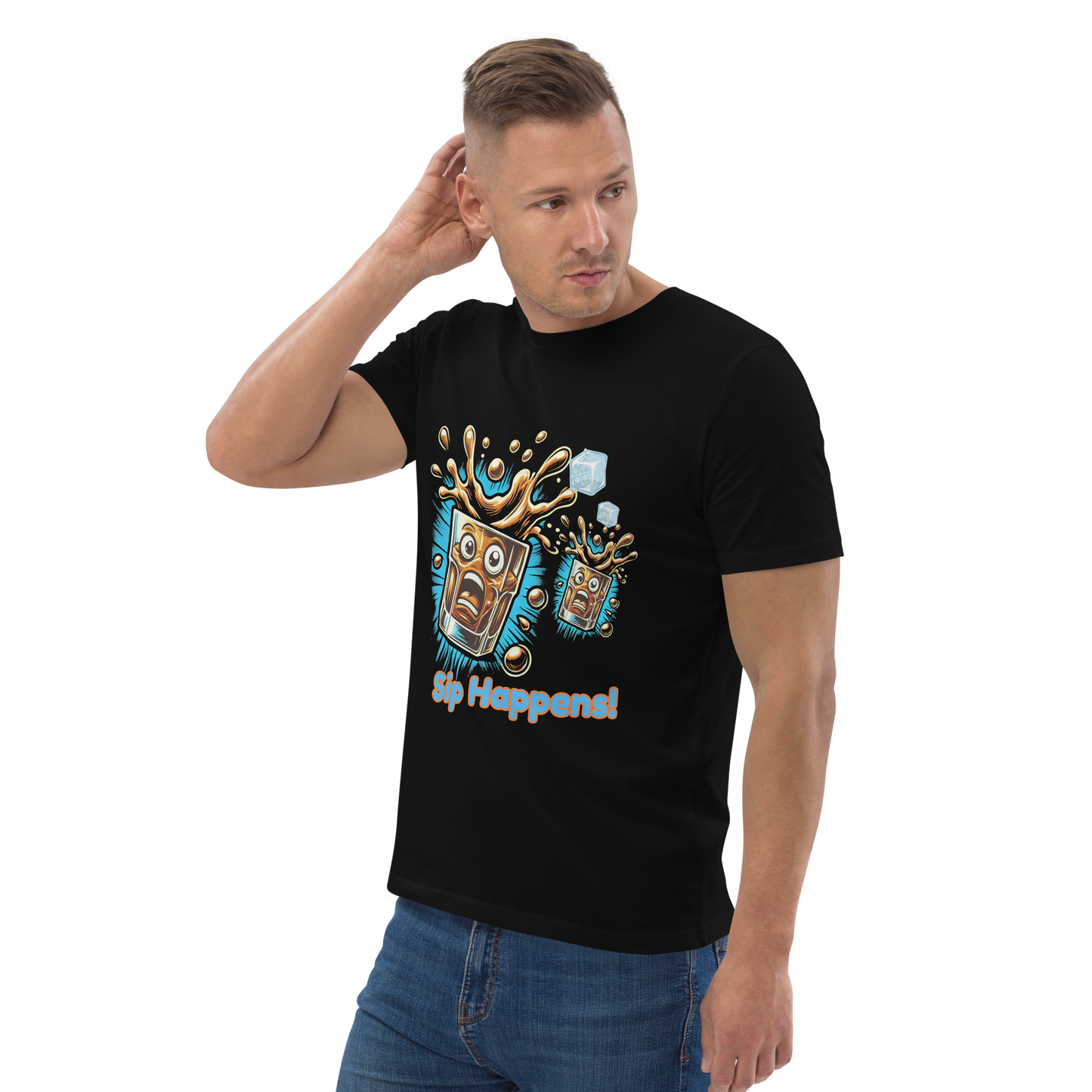 Cellar 8T Whisky - Sip Happens - Unisex Organic Cotton T-Shirt image 4