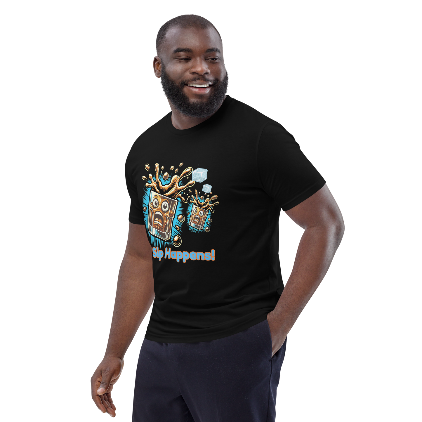 Cellar 8T Whisky - Sip Happens - Unisex Organic Cotton T-Shirt image 7