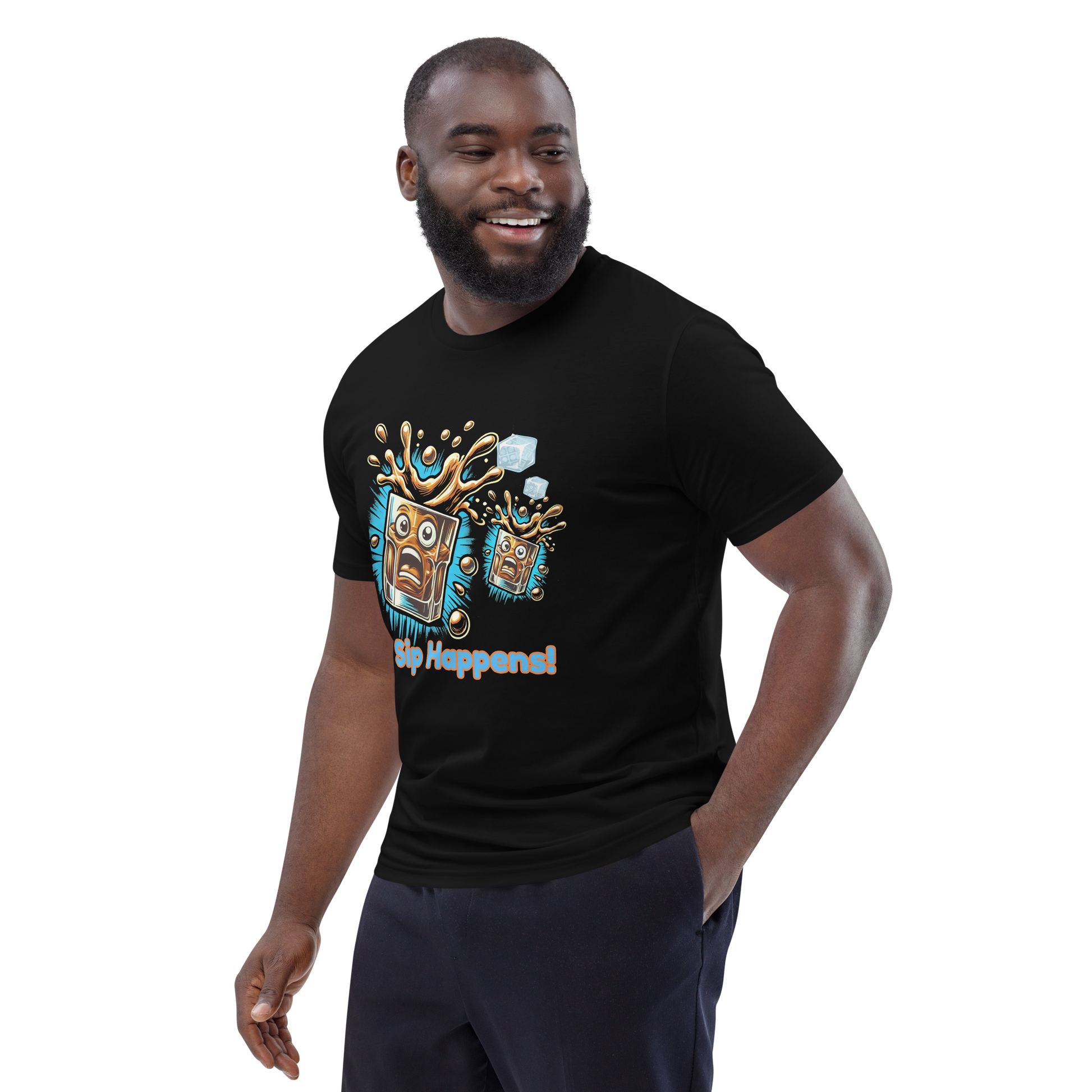 Cellar 8T Whisky - Sip Happens - Unisex Organic Cotton T-Shirt image 7