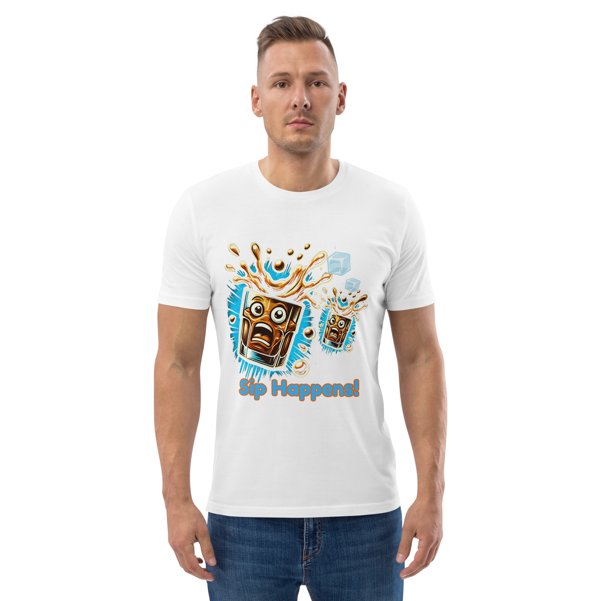 Cellar 8T Whisky - Sip Happens - Unisex Organic Cotton T-Shirt image 19