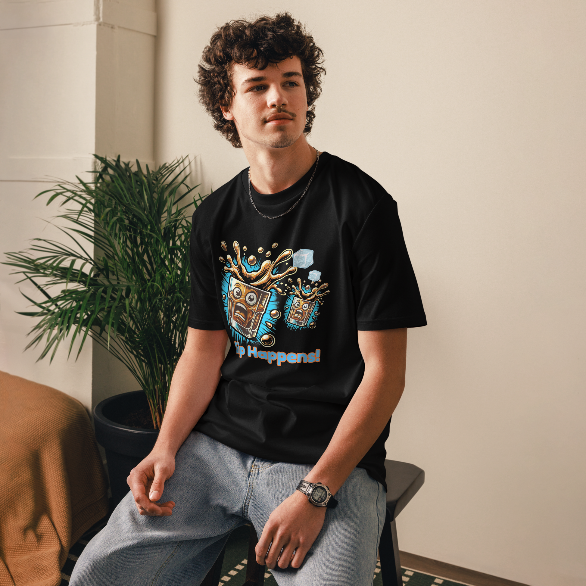 Cellar 8T Whisky - Sip Happens - Unisex Organic Cotton T-Shirt image 9