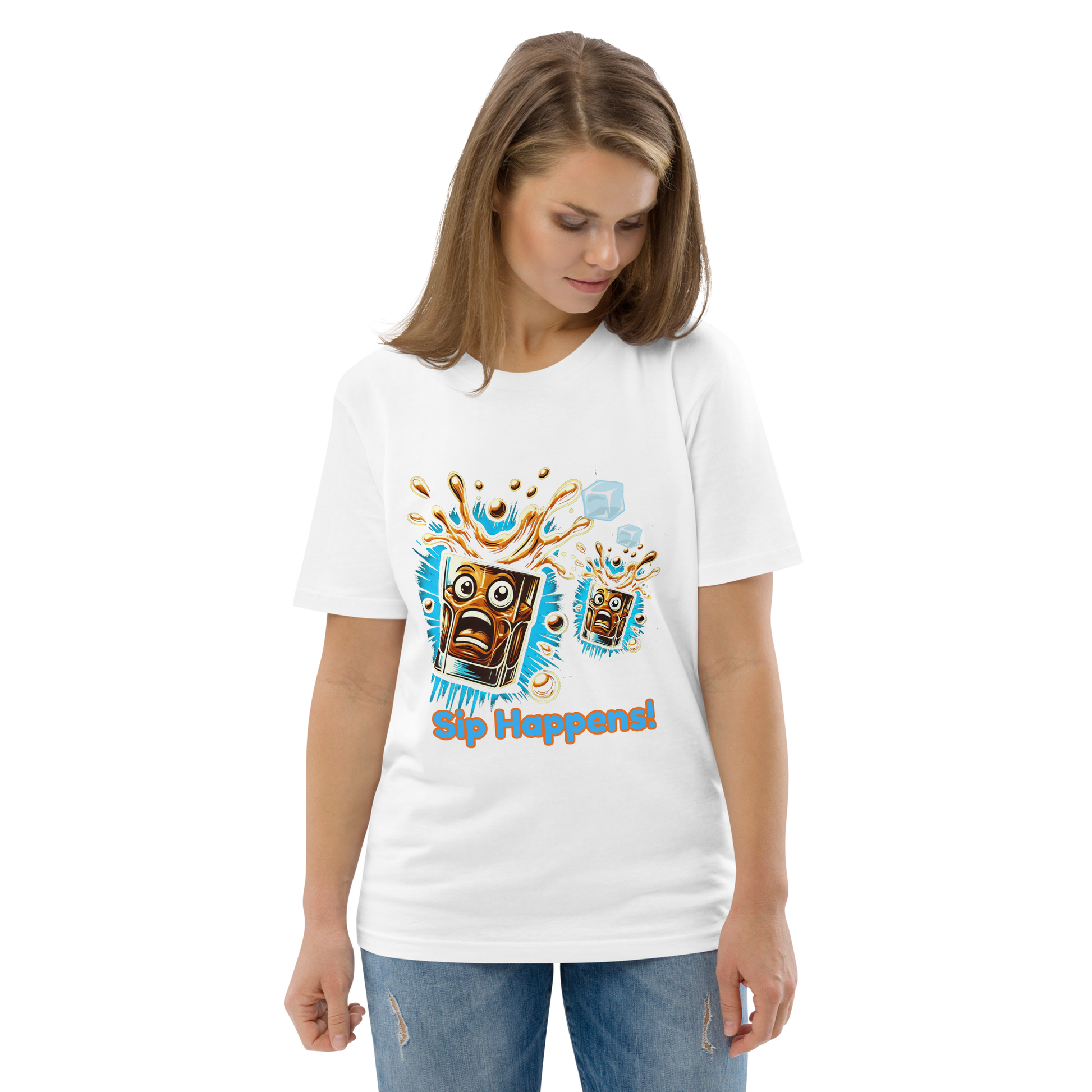Cellar 8T Whisky - Sip Happens - Unisex Organic Cotton T-Shirt image 0