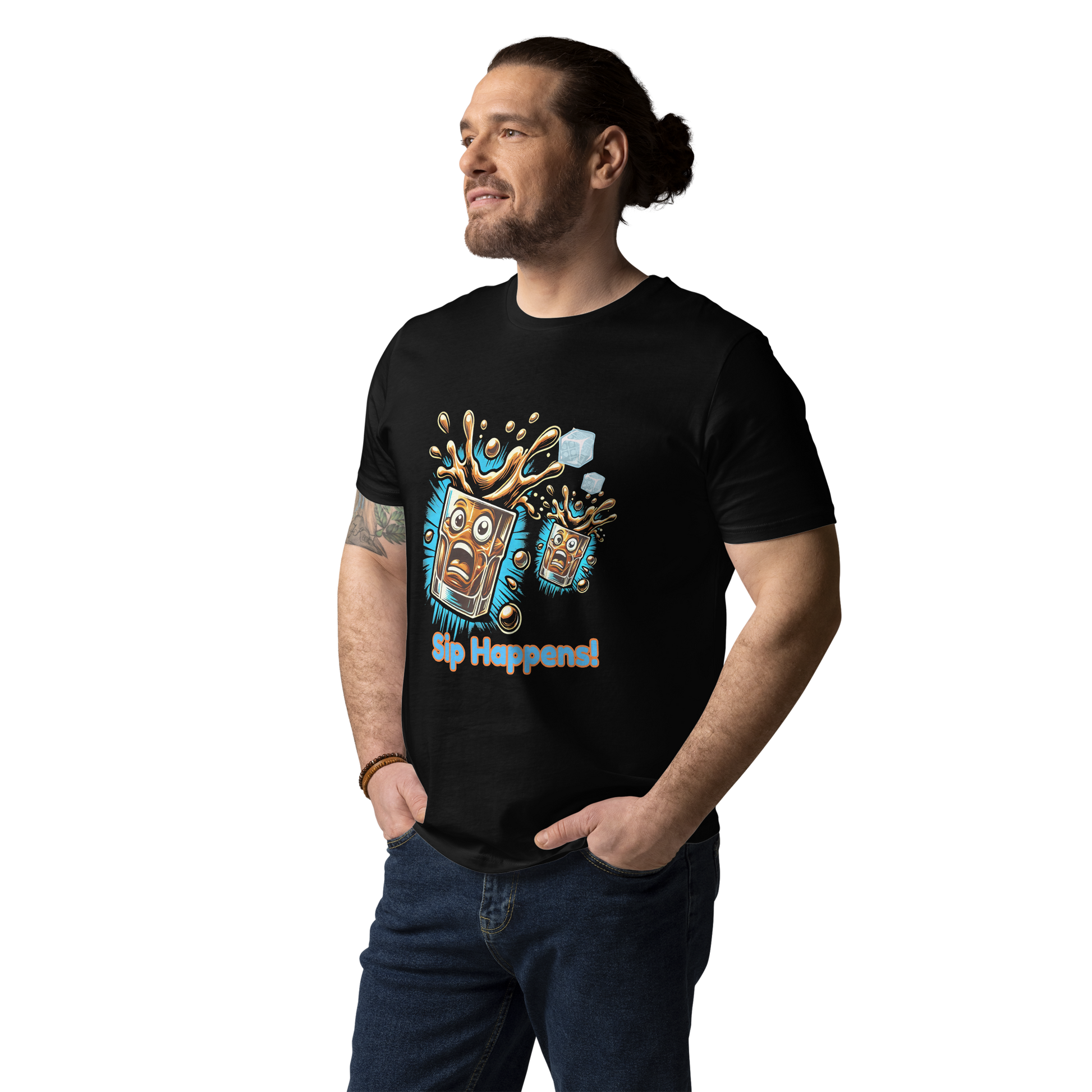 Cellar 8T Whisky - Sip Happens - Unisex Organic Cotton T-Shirt image 0