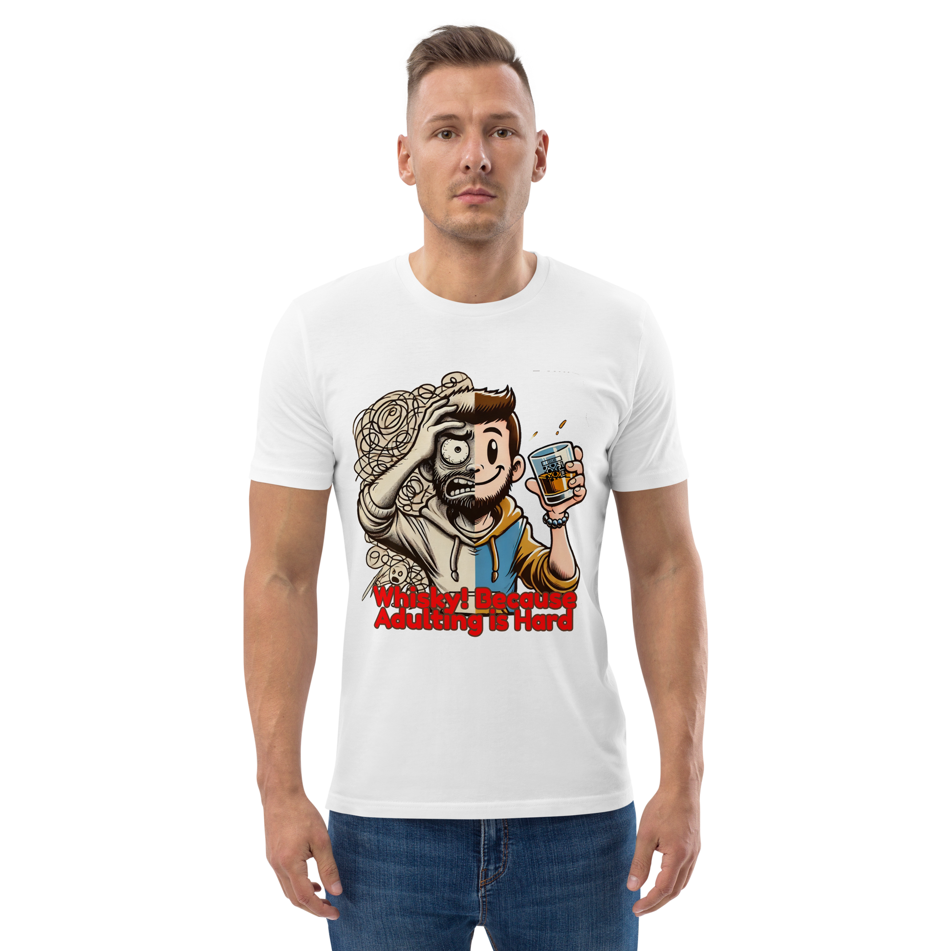 Cellar 8T Whisky - Adulting - Unisex Organic Cotton T-Shirt image 25